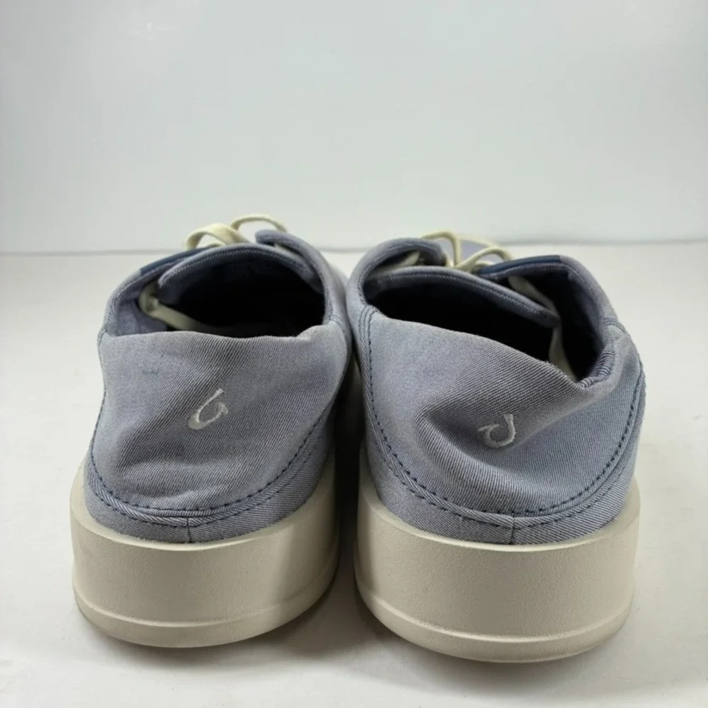 OluKai Tradewind Men's 9 Navy Chambray Linen Casual Everyday Sneakers 10533-5454